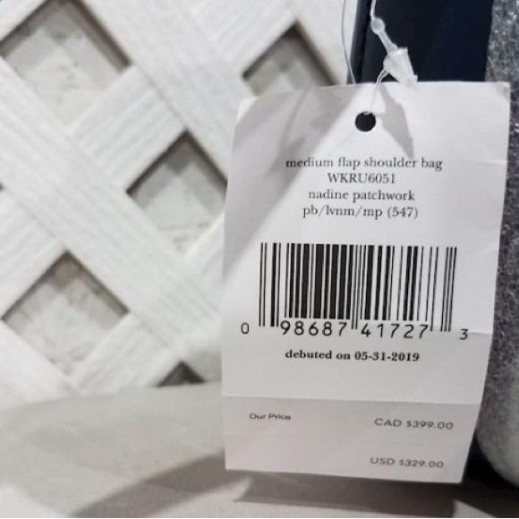 Kate♠️ Spade Blue & Lavender Nadine Patchwork Medium Flap Shoulder Bag W/COA NWT - Picture 3 of 6